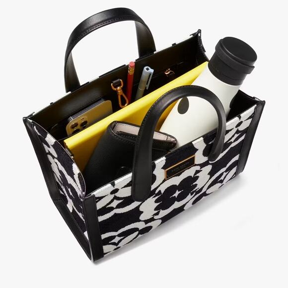 NWT Kate Spade Spade Flower Monogram Manhattan Chenille Small Tote Purse - Picture 4 of 12